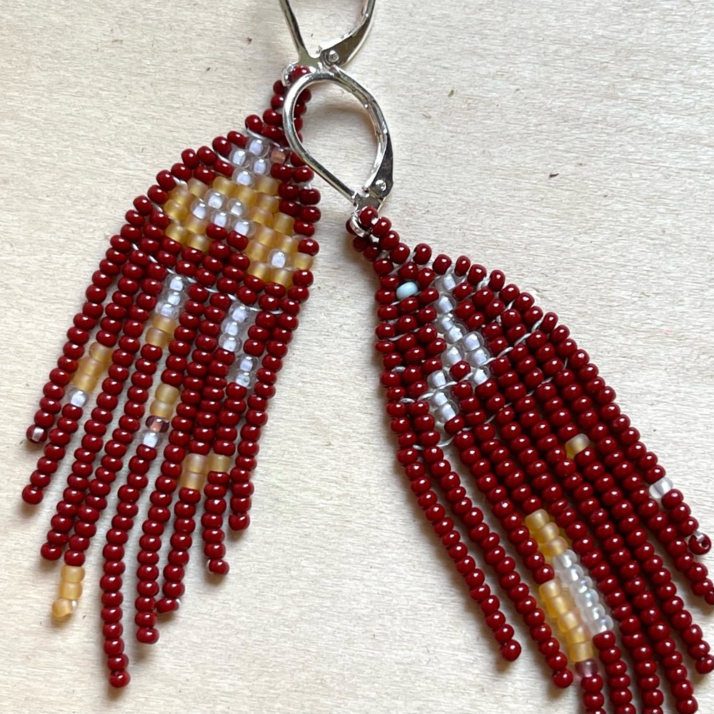 HANDMADE GLASS EARRINGS | Mini Kosmogonian Handwoven Earrings Root Brown